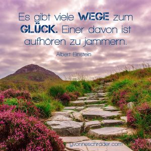 Es gibt viele Wege zum Glück. Einer davon ist aufhören zu jammern. Albert Einstein
